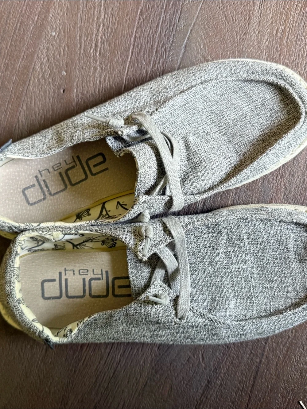 Hey Dude Casual Lace-Up Shoes in Light Gray Heather